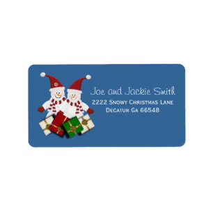 Christmas Snowman Address Labels