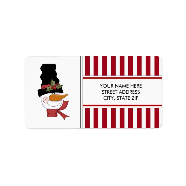 Christmas Snowman Address Mailing Labels (Front)
