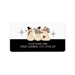 Christmas Snowman Address Mailing Labels