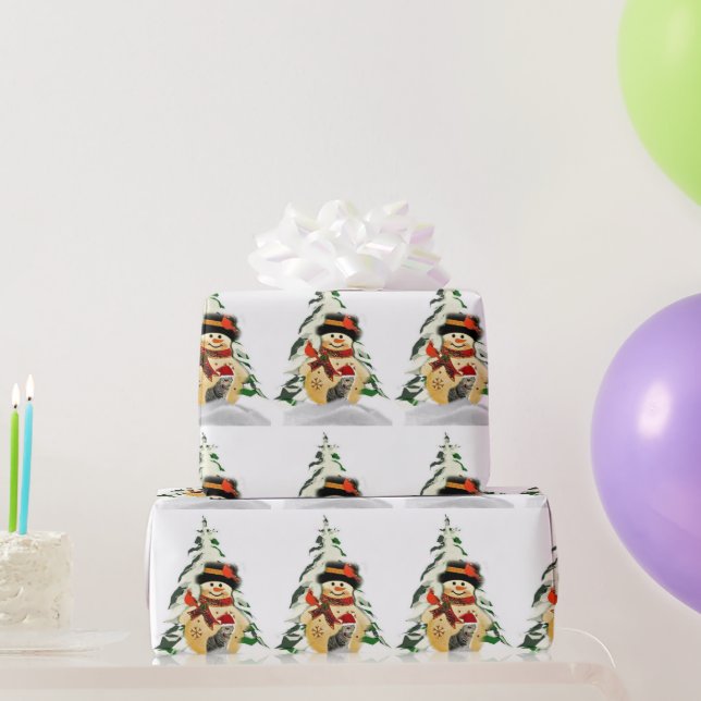 Christmas Snowman and Animals Wrapping Paper (Party Gifts)