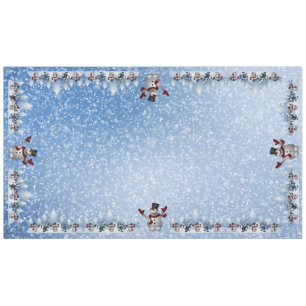 Christmas Snowman and Friends Tablecloth