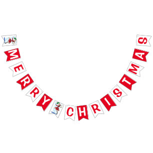 Christmas Snowman and Girl Dancers Bunting Flags