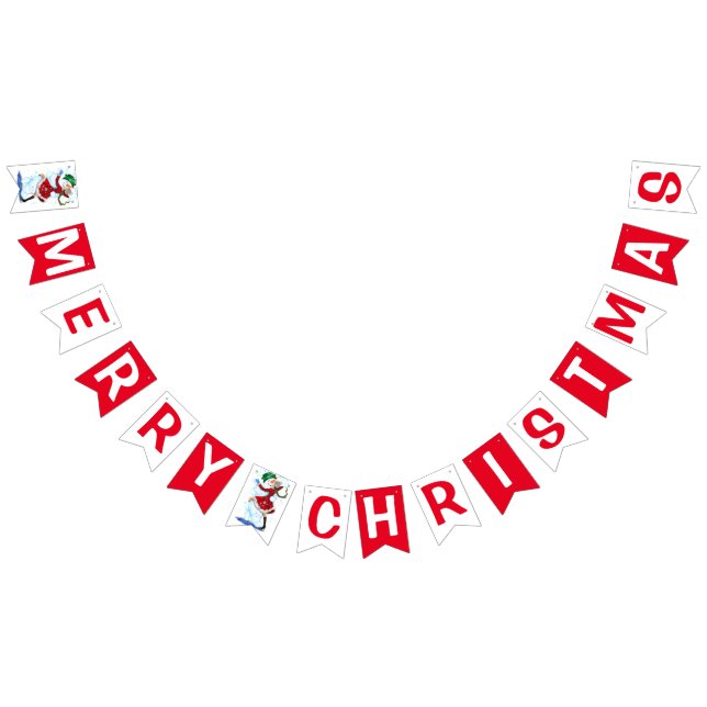 Christmas Snowman and Girl Dancers Bunting Flags (All)