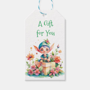 Christmas Snowman and Winter Flowers Gift Tags