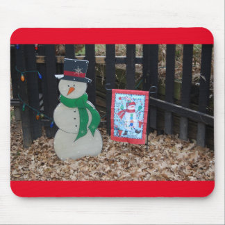 Christmas Snowman at The Farm Mouse Mat