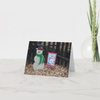 Christmas Snowman at the Farm Thank You Card