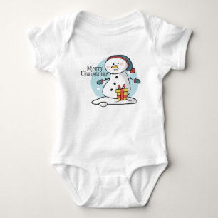 Christmas Snowman Baby Bodysuit