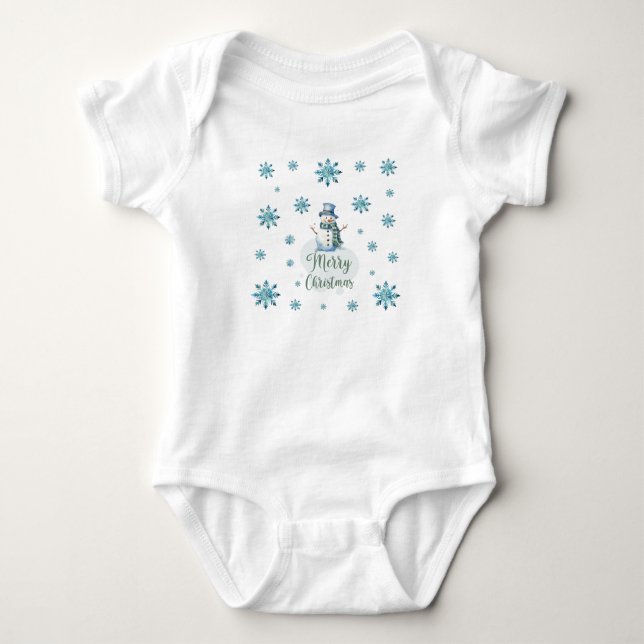 Christmas Snowman Baby Bodysuit (Front)