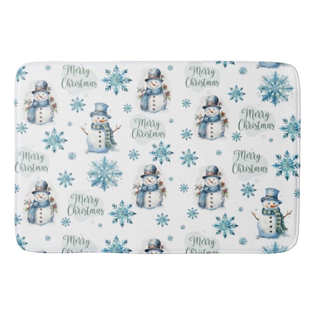 Christmas Snowman Bath Mat (Front)