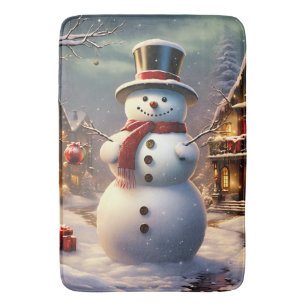 Christmas Snowman Bath Mat