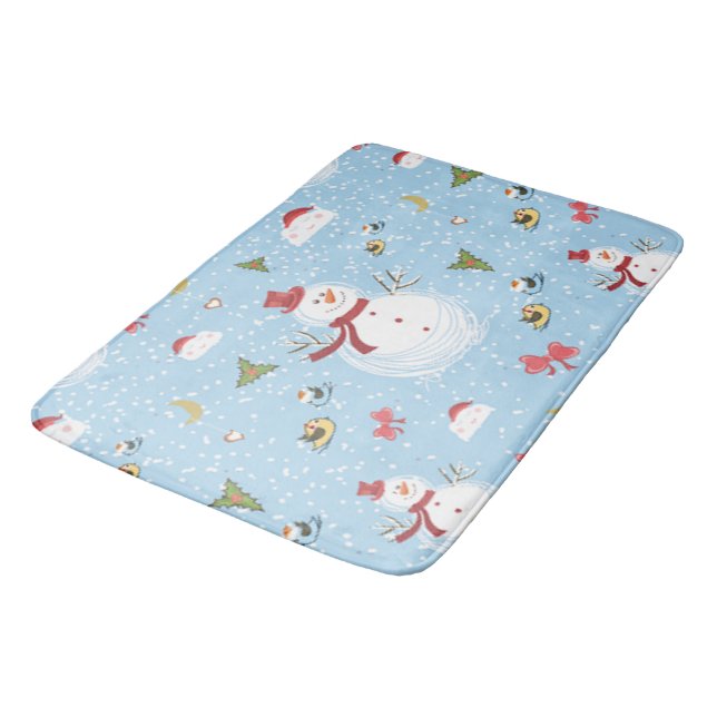 Christmas Snowman Bath Mat (Angled)