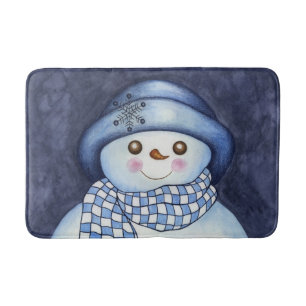 Christmas Snowman Bath Mat Bathroom Rug Decoration