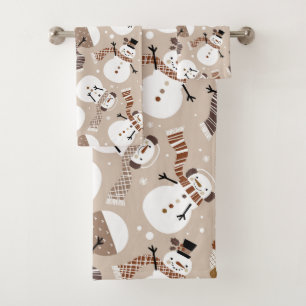 Christmas Snowman Bath Towel Set