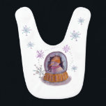 christmas snowman bib<br><div class="desc">cute snowman broke the snow globe to dance  with a snowflake! this illustration will add a festive and cozy atmosphere to your home and look !</div>