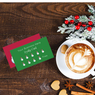 Christmas Snowman Business Loyalty Card