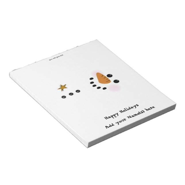 Christmas Snowman Candy Bar Wrapper Party Favour Notepad (Angled)