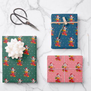 Christmas Snowman Candy Cane Pattern Modern Wrapping Paper Sheet