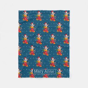 Christmas Snowman Candy Cane Pattern Snowflakes Fleece Blanket