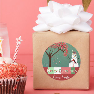 Christmas Snowman Candy Cane Tree Gift Tags