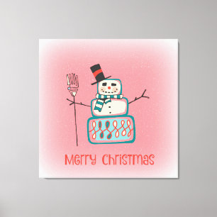Christmas Snowman Canvas Print