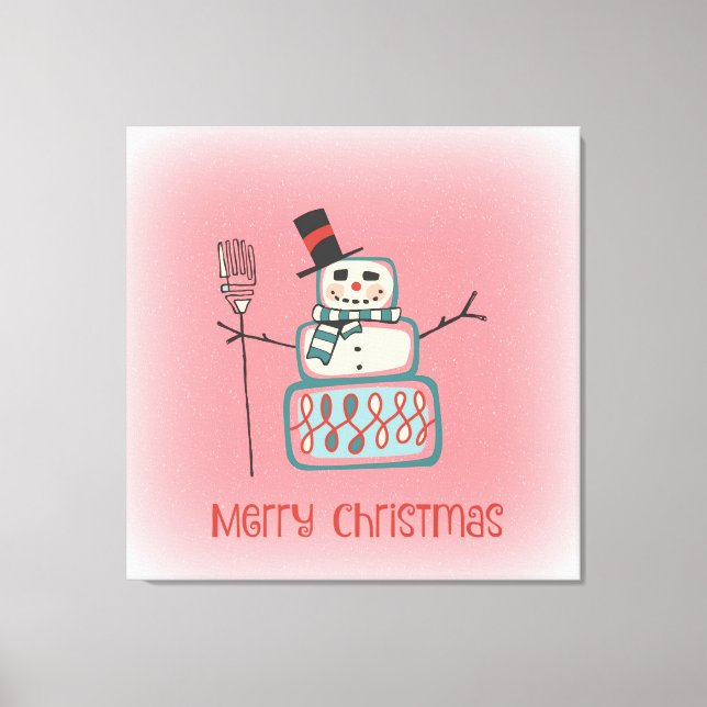Christmas Snowman Canvas Print (Front)