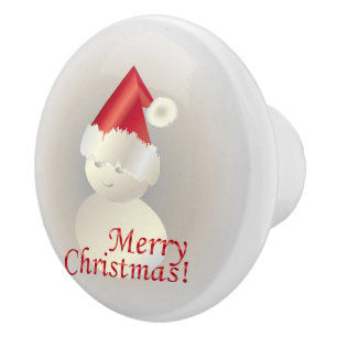 Christmas Snowman Ceramic Knob