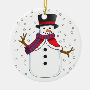 Christmas Snowman Ceramic Tree Decoration