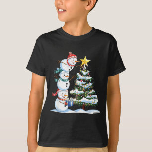 Christmas Snowman Christmas Tree Funny Snowman Lov T-Shirt