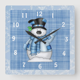Christmas Snowman clock