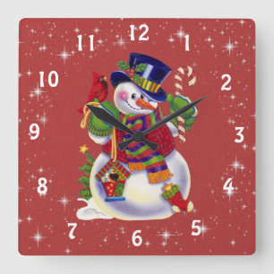 Christmas Snowman clock