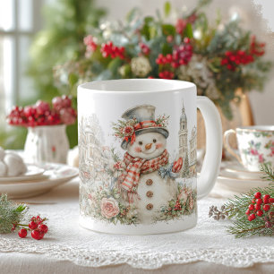 Christmas snowman coffee mug