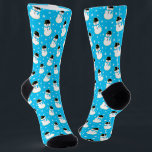 Christmas Snowman Cookie Pattern Socks<br><div class="desc">Adorable, snowman sugar cookie pattern socks with twinkling stars on a customisable blue background colour. Each Christmas I make snowman sugar cookies just like these, so I was inspired to turn them into a fun pattern design! These socks would be so much fun to wear throughout the holiday season. Perfect...</div>