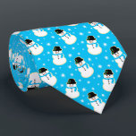 Christmas Snowman Cookie Pattern Tie<br><div class="desc">Get into the Christmas spirit with this adorable, snowman cookie pattern necktie for men! Fun to wear throughout the holiday season. This design was inspired by the snowman sugar cookies that I bake and decorate every Christmas. Change the blue background colour to any colour you prefer and resize the pattern...</div>