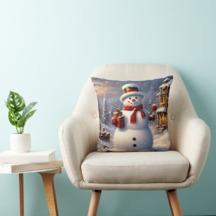 Christmas Snowman Cushion