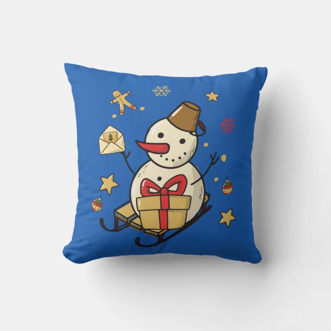 Christmas Snowman Cushion (Front)