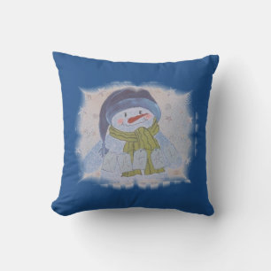 Christmas snowman cushion
