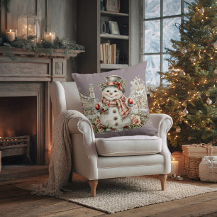 Christmas snowman cushion