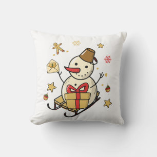 Christmas Snowman Cushion