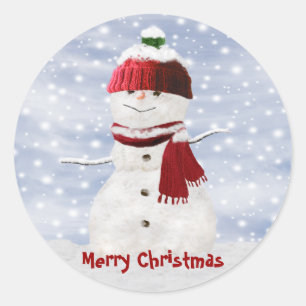 Christmas Snowman Customisable Stickers