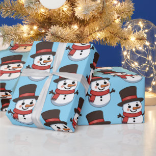 Christmas Snowman Cute Cartoon Pattern Wrapping Paper