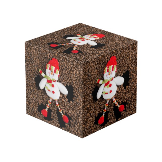 Christmas snowman decoration cube (Front Angled)