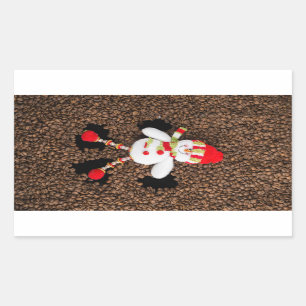 Christmas snowman decoration rectangular sticker