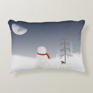Christmas Snowman Decorative Cushion