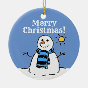 Christmas Snowman Design with Merry Christmas Cera Ceramic Tree Decoration
