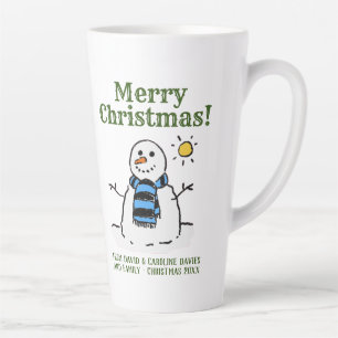Christmas Snowman Design with Personal Greeting Latte Mug