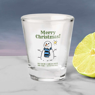Christmas Snowman Design with Personal Greeting Shot Glass
