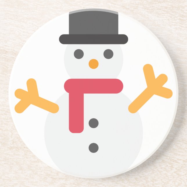 christmas snowman emoji coaster (Front)