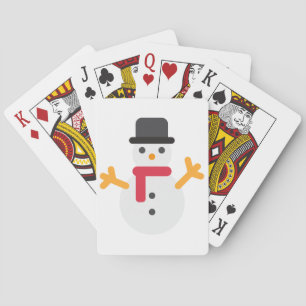 christmas snowman emoji playing cards