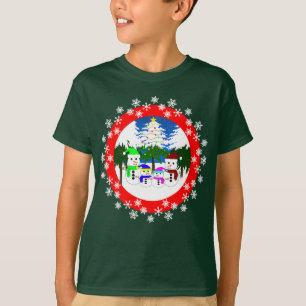Christmas Snowman Family Kids T-Shirt