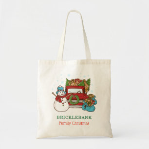 Christmas Snowman Family Matching Tote Bag